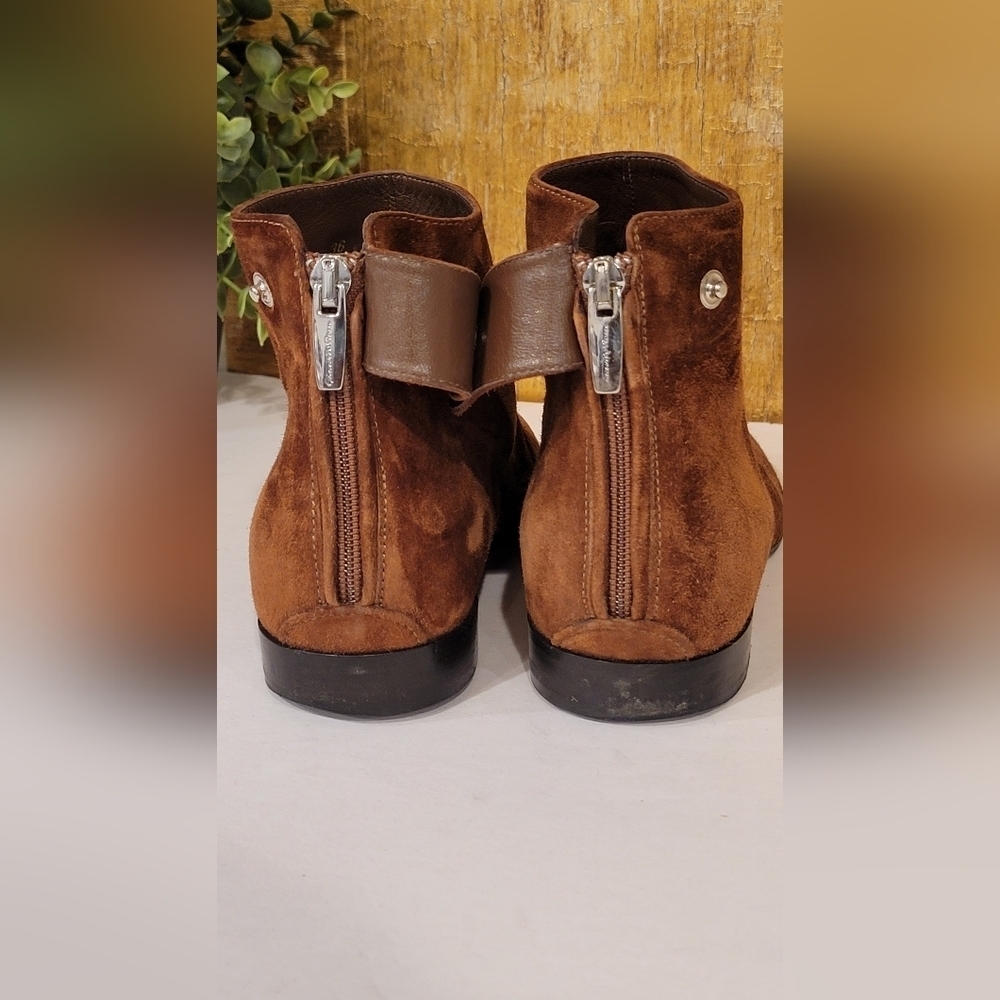 Gianni Rossi Lindon Suede Brown Booties Women's Size 36 - Picture 13 of 14